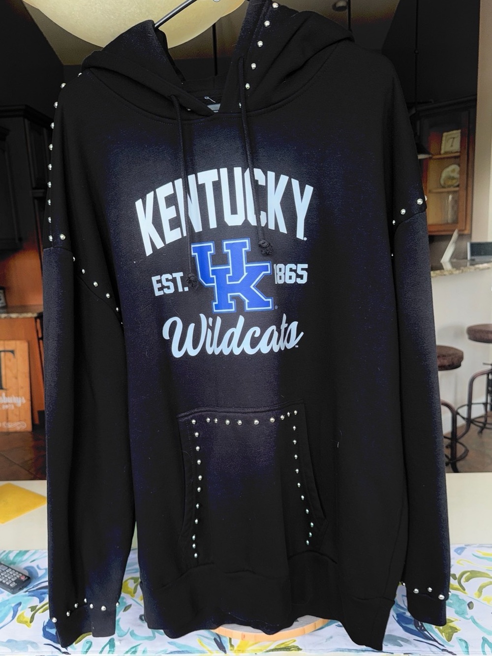Kentucky Wildcats Black Pullover Hoodie with Stud Accents